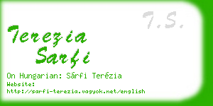 terezia sarfi business card